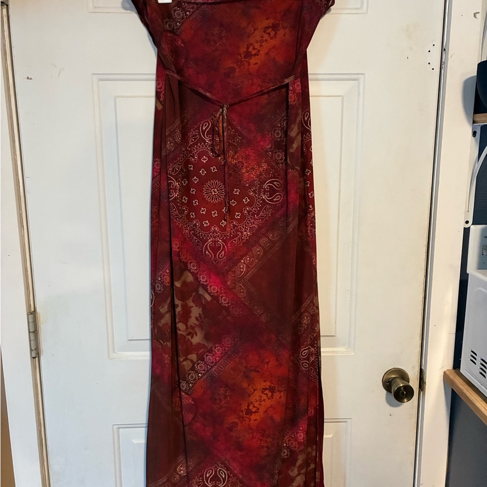 Cider Red and Orange Maxi Dress